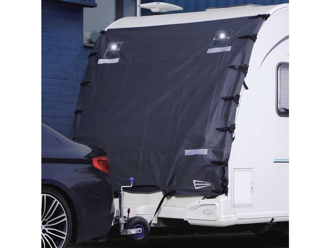 Leisurewize Caravan Front Towing Windscreen Cover Protector With LED Light - Kazoop 