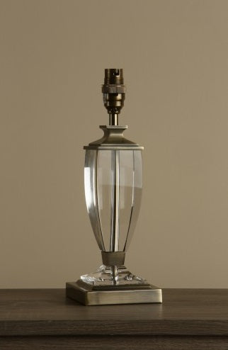 Laura Ashley Carson Crystal Tapered Drum Table Lamp - Sage/Antique Brass
