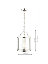 Laura Ashley Harrington Glass Lantern Pendant Ceiling Light - Clear/Nickel