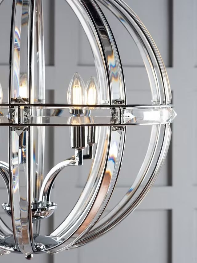 Laura Ashley Aidan Crystal Grand Ceiling Light - Clear/Polished Chrome