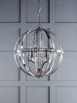 Laura Ashley Aidan Crystal Grand Ceiling Light - Clear/Polished Chrome
