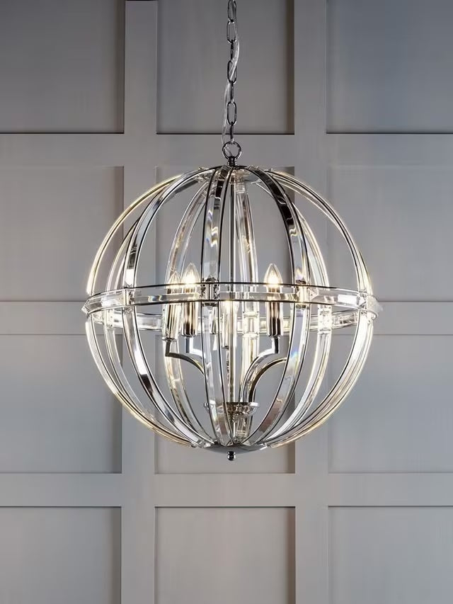 Laura Ashley Aidan Crystal Grand Ceiling Light - Clear/Polished Chrome