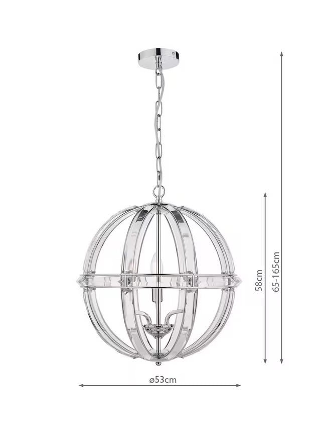 Laura Ashley Aidan Crystal Grand Ceiling Light - Clear/Polished Chrome