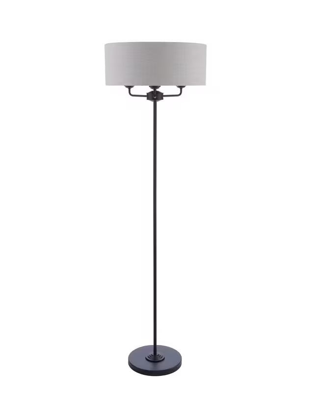Laura Ashley Sorrento 3 Light Linen Shade Foot Switch Floor Lamp - Natural