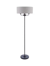Laura Ashley Sorrento 3 Light Linen Shade Foot Switch Floor Lamp - Natural