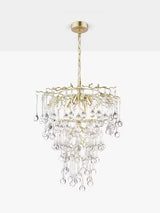 Laura Ashley Willlow Crystal Chandelier Ceiling Pendant Light - Champagne