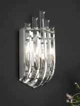 English Heritage Eltham 2 Light Swagged Crystal Wall Light - Clear/Nickel