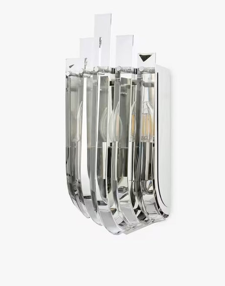 English Heritage Eltham 2 Light Swagged Crystal Wall Light - Clear/Nickel
