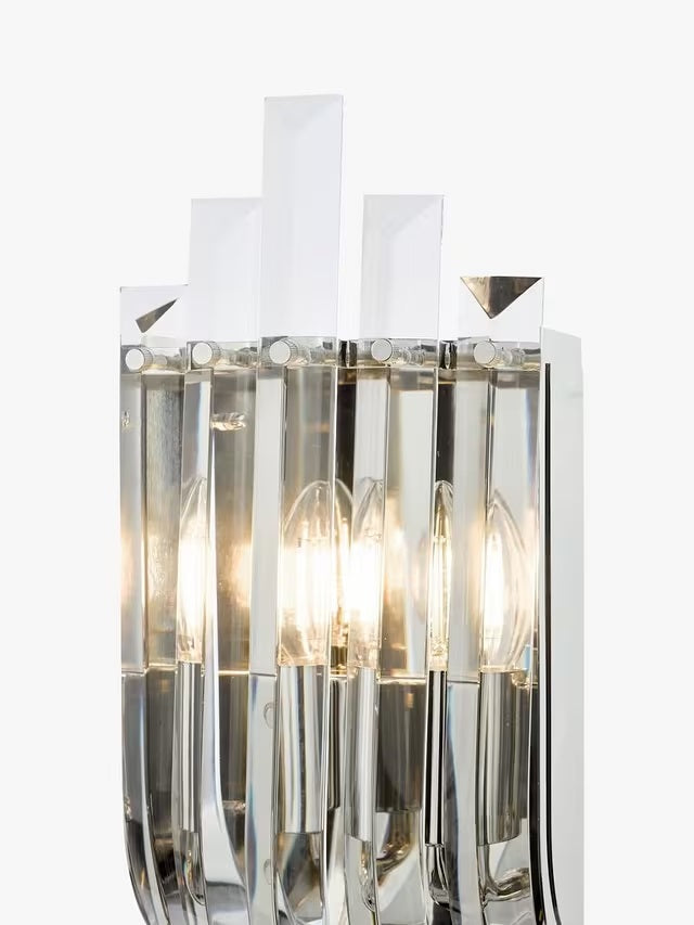 English Heritage Eltham 2 Light Swagged Crystal Wall Light - Clear/Nickel