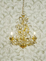 English Heritage Audley End 3 Light Tole Chandelier Ceiling Light - Gold