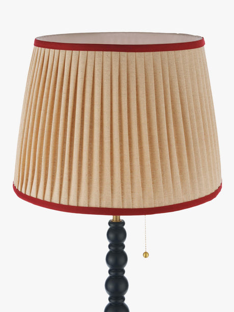 Joules Harewood Pleated Linen Shade Bobbin Floor Lamp H150cm - Navy Blue
