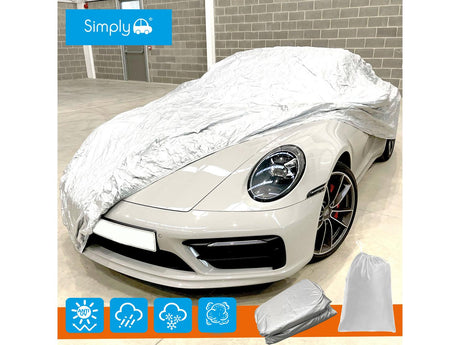 Simply Water Resistant UV Protection Car Cover - Silver - XX Large