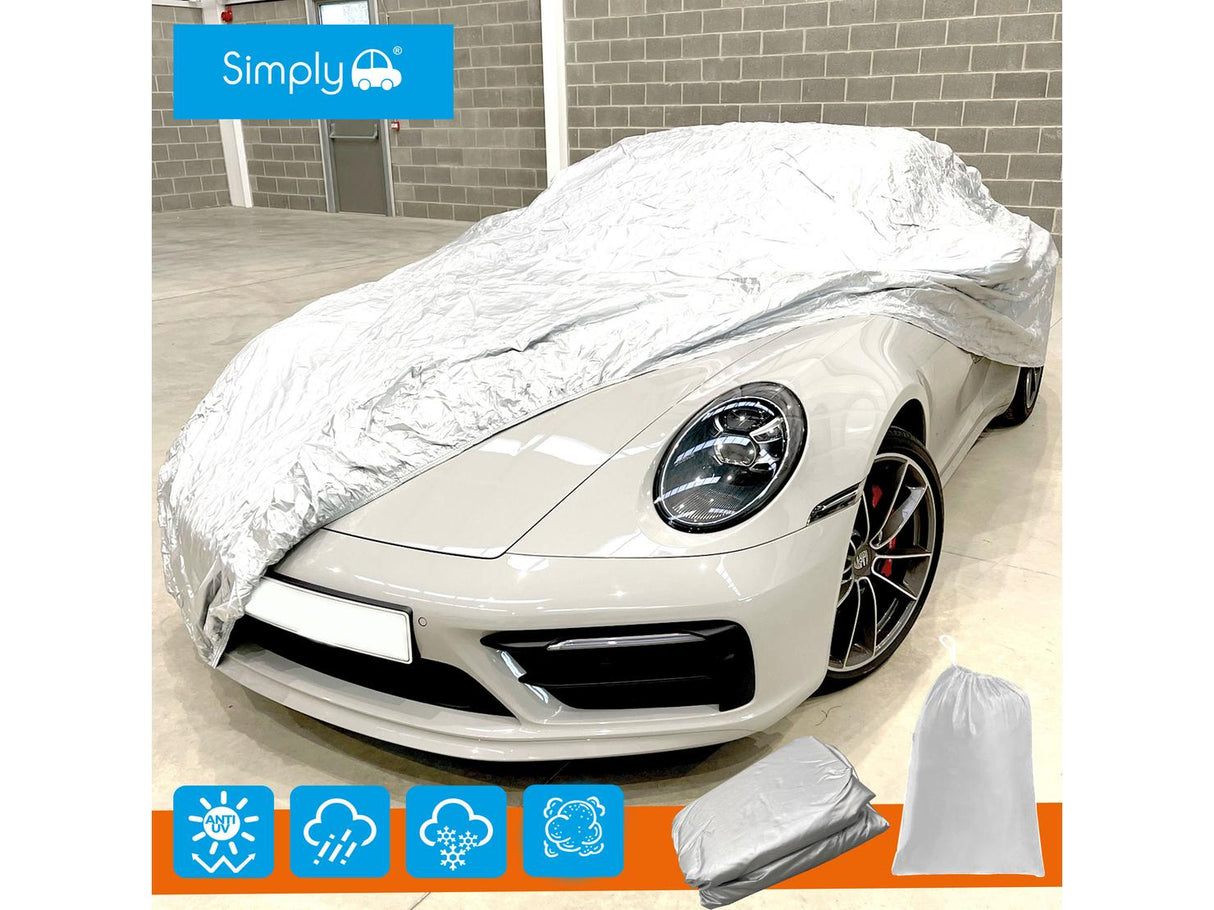 Simply Water Resistant UV Protection Car Cover - Silver - XX Large