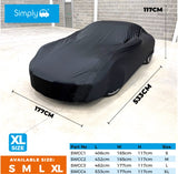 Simply SWCC4 XL Supersoft Cotton Indoor Protective Car Cover XL - Black - Kazoop 