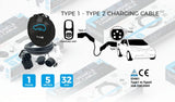Simply Adjustable 5M 3Pin to Type 1 Electric Vehicle Flexible Charging Cable - Kazoop 