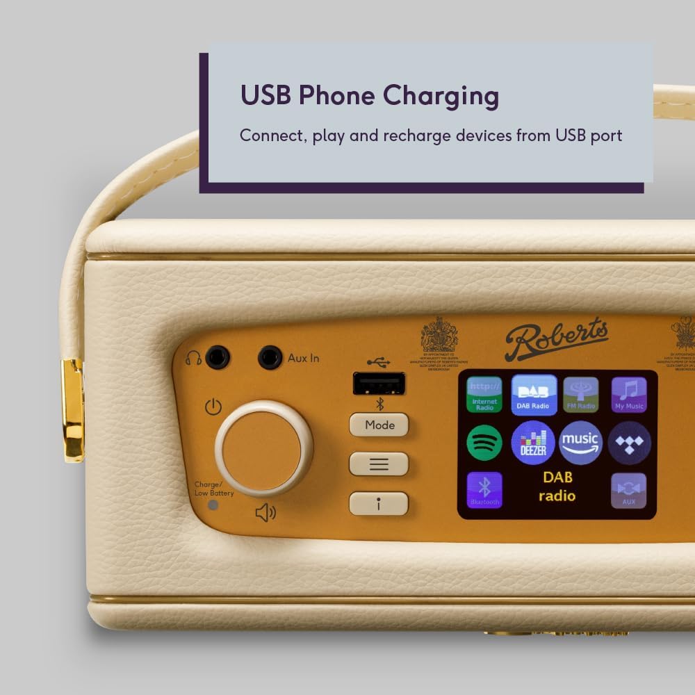 Roberts Revival iStream 3L DAB+/FM Portable BT Smart Radio - Pastel Cream