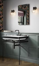 HiB Fusion Curve Minimalist Metallic Bathroom Mirror 60 x 40cm - Matt Black