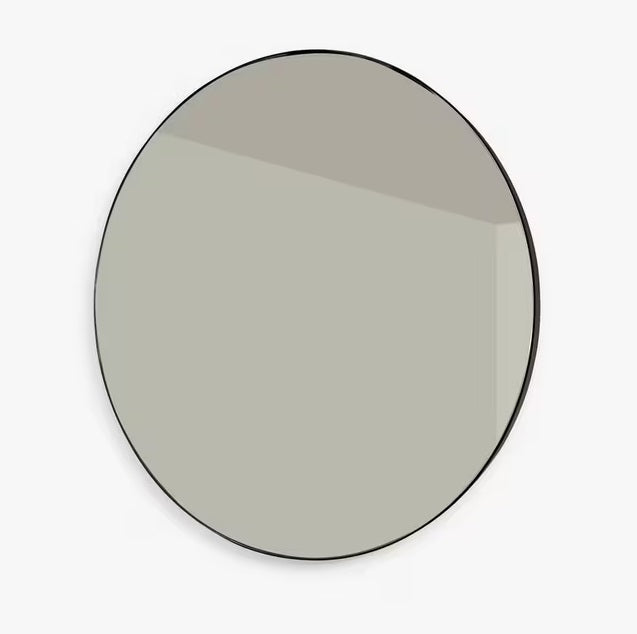 HiB Fusion Dia.60cm Round Metal Frame Bathroom Wall Mirror - Matt Black