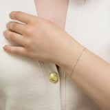 IBB Women's 9ct Yellow Gold Diamond Cut Ball Trace Chain Bracelet 18cm/7''