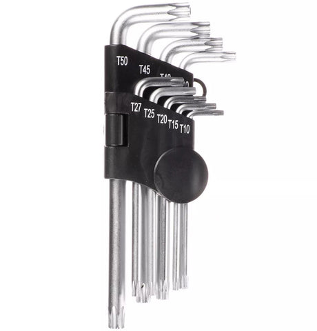 Halfords Advanced Workshop Tools Non Tamper 9 Piece Star Key Set T10 - T50 - Kazoop 