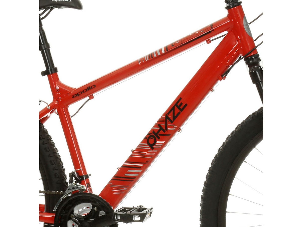 Apollo Phaze Mens 18-Speed Alloy Mountain Bike - 14'' Small Frame - Red