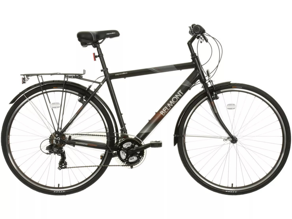 Apollo Belmont Mens 21-Speed 700c Lightweight Hybrid Bike - Black - Large