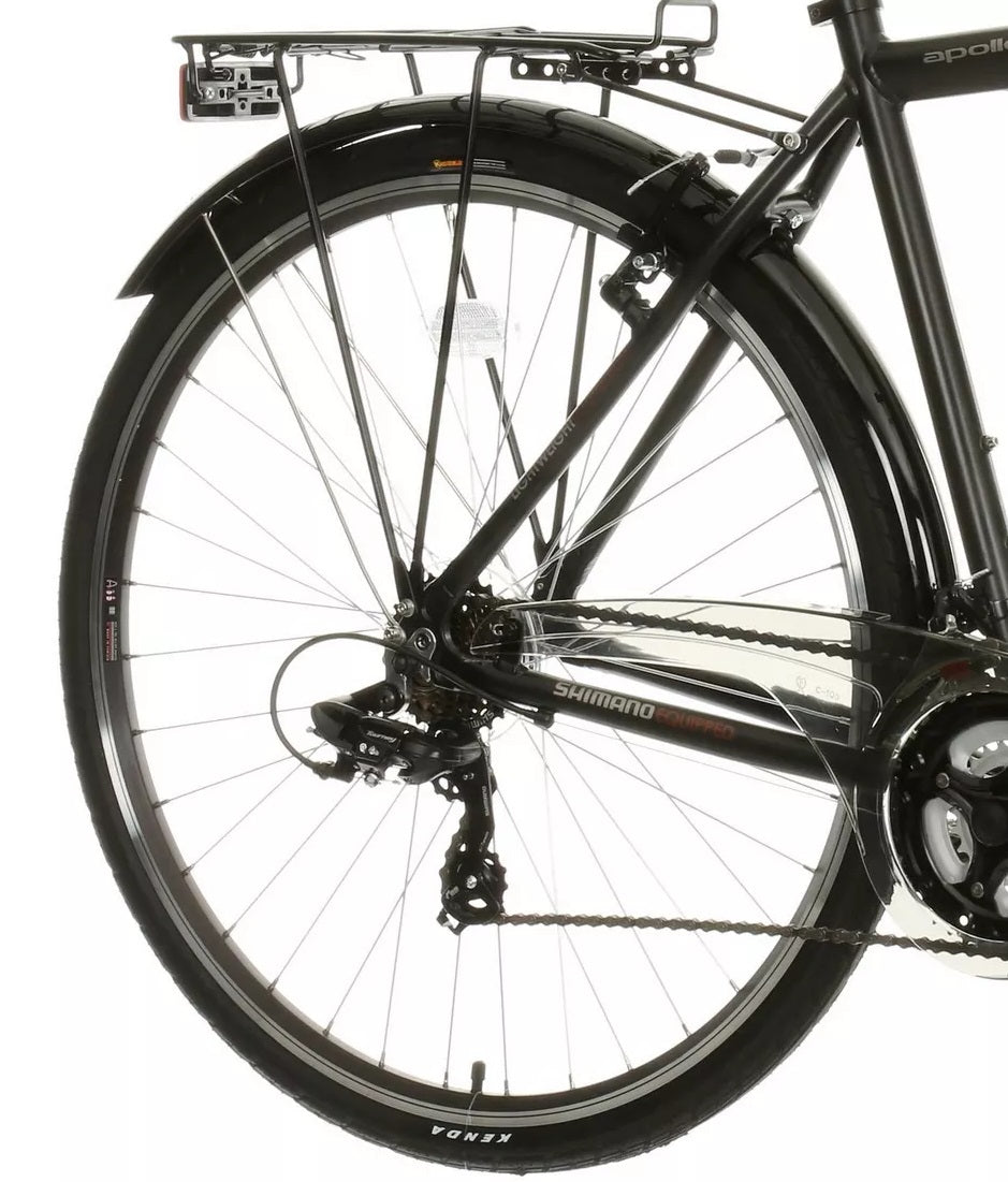 Apollo Belmont Mens 21-Speed 700c Lightweight Hybrid Bike - Black - Large