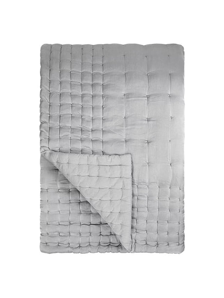 John Lewis Boutique Hotel Silk Quilt Bedspread L260 x W245cm - Grey - Kazoop 