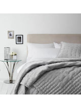 John Lewis Boutique Hotel Silk Quilt Bedspread L260 x W245cm - Grey - Kazoop 