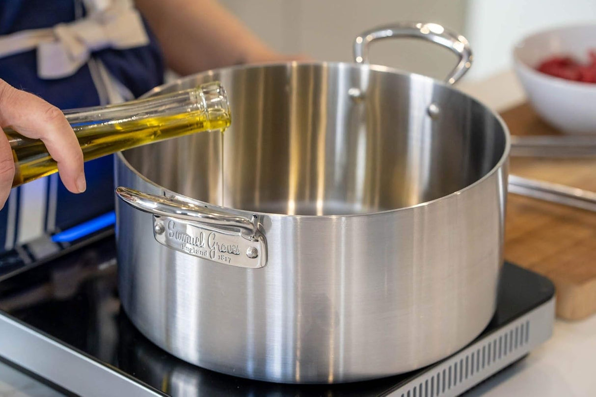 Samuel Groves Tri-Ply 26cm Oven Safe Casserole & Lid - Stainless Steel