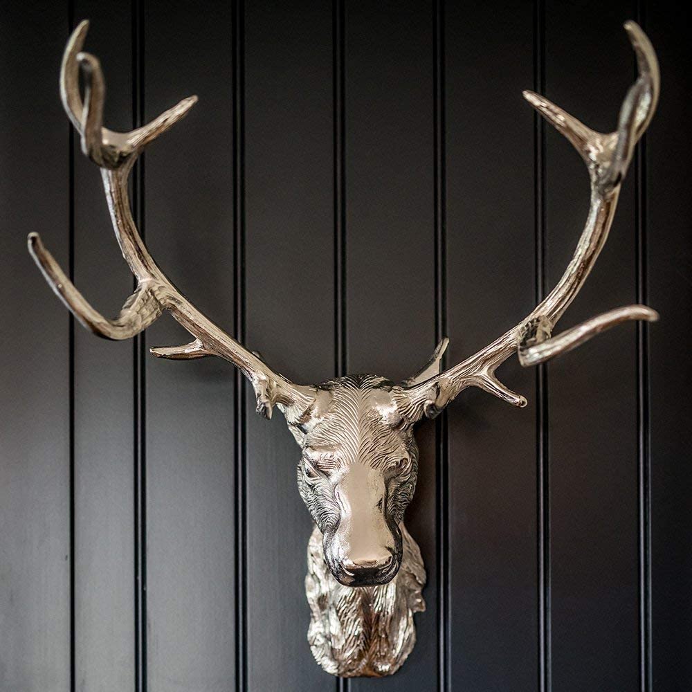 Culinary Concepts Wall Mounted Stag Head H60 x W48 x D25cm - Silver