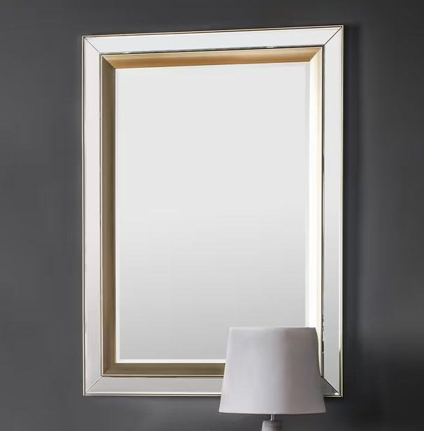 Gallery Direct Phantom Rectangular Frame Wall Mirror 109.5 x 79cm - Gold