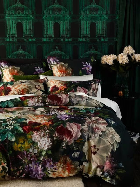 MM Linen Fiori Floral Multicoloured Cotton Duvet Cover Set - Super King - Kazoop 