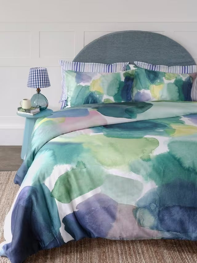 bluebellgray Lochaber Multicoloured Cotton Duvet Cover Set - Super King