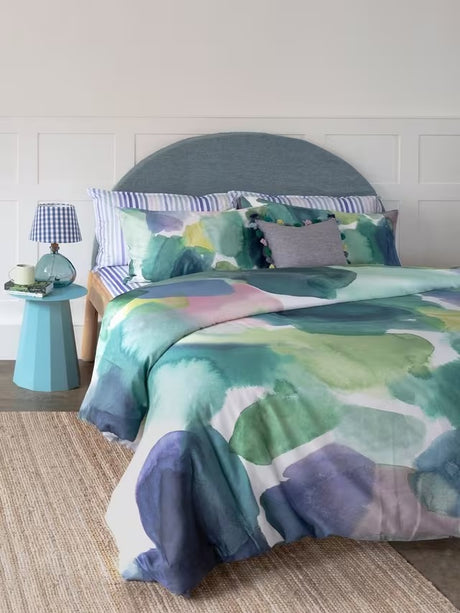 bluebellgray Lochaber Multicoloured Cotton Duvet Cover Set - Super King