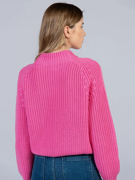 Cape Cove Womens Aurielia Mock Turtle Neck Pink Pure Merino Wool Jumper - XS