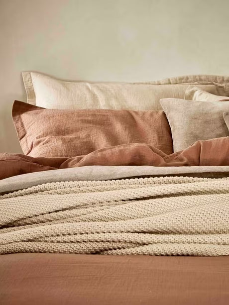 Christy Organic Retreat Soft Cotton Double 200x200cm Duvet Cover Set - Clay
