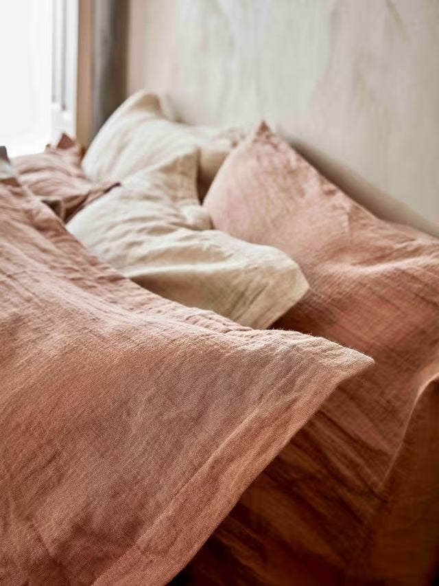 Christy Organic Retreat Soft Cotton Double 200x200cm Duvet Cover Set - Clay