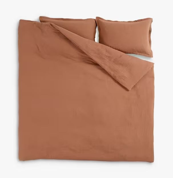 Christy Organic Retreat Soft Cotton Super King Duvet Cover Set - Clay - Kazoop 