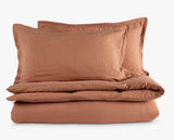 Christy Organic Retreat Soft Cotton Super King Duvet Cover Set - Clay - Kazoop 