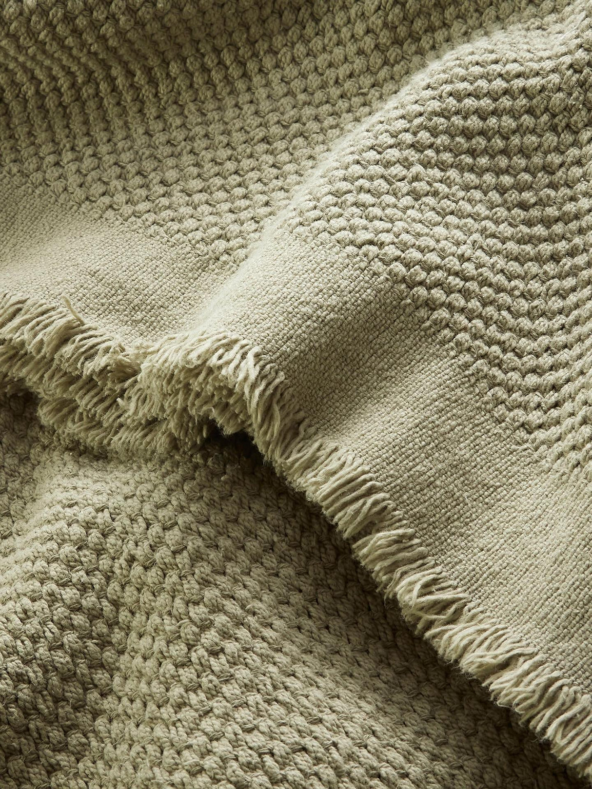 Christy Madeira Textured Soft Cotton Throw - Forest - W140 x D180cm