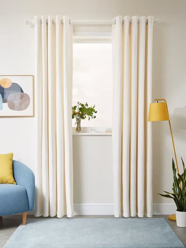John Lewis Arlo Pair Fully Lined Eyelet Curtains W228 x Drop 274cm - Lily