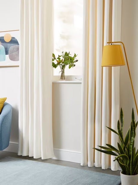 John Lewis Arlo Pair Fully Lined Eyelet Curtains W228 x Drop 274cm - Lily