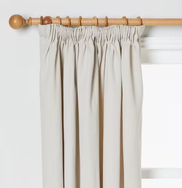 John Lewis Arlo Pair Lined Pencil Pleat Curtains W228 x Drop 274cm - Putty