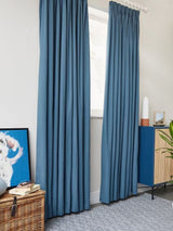 John Lewis Arlo Pair Lined Pencil Pleat Curtains W228 x Drop 274cm - Blue