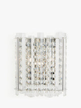 John Lewis Dazzle Dimmable Crystal Mirrored Wall Light Clear H21.6xW18xD11cm