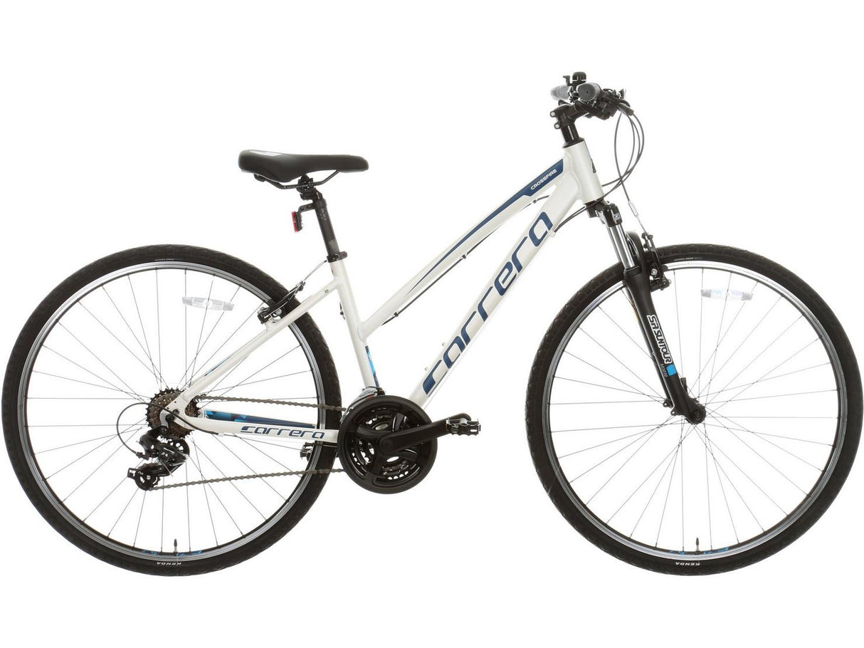 Carrera Crossfire 1 Womens 21 Gears Alloy Hybrid Bike - White Large Frame