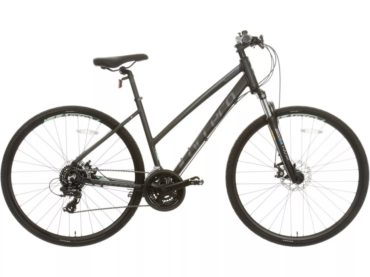 Carrera Crossfire 2 Womens 24-Speed 18'' Medium Frame Hybrid Bike - Black