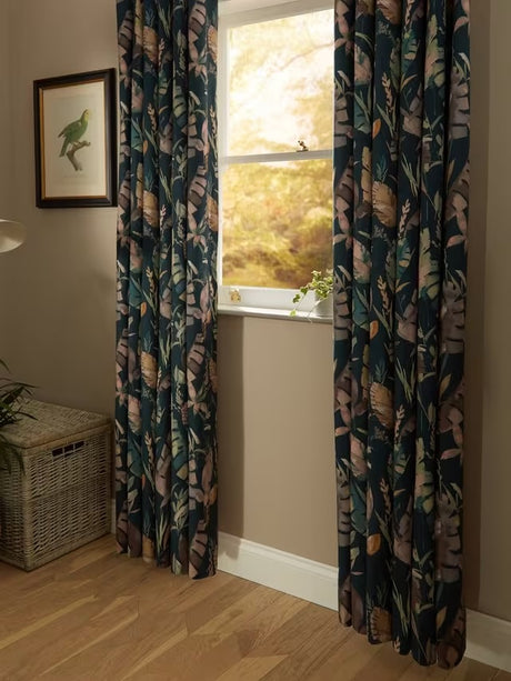 John Lewis Aralia Pair Thermal Lined Eyelet Curtains 228 x 182cm - Teal