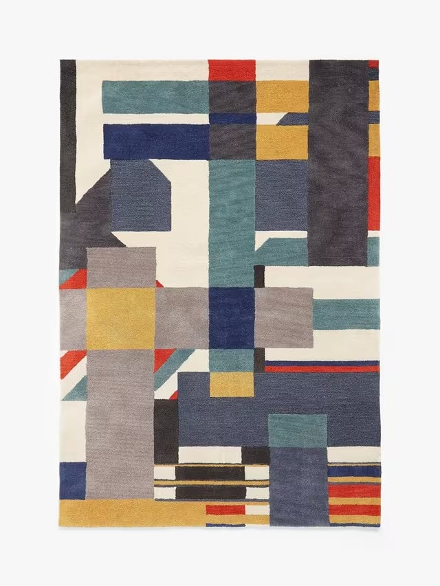 John Lewis Kastrup Geometric Hand Tufted Wool Rug L240 x W170cm - Multi - Kazoop 